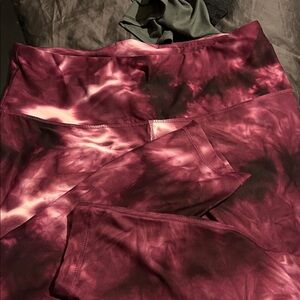VOGO Athletica Burgundy and Pink Leggings